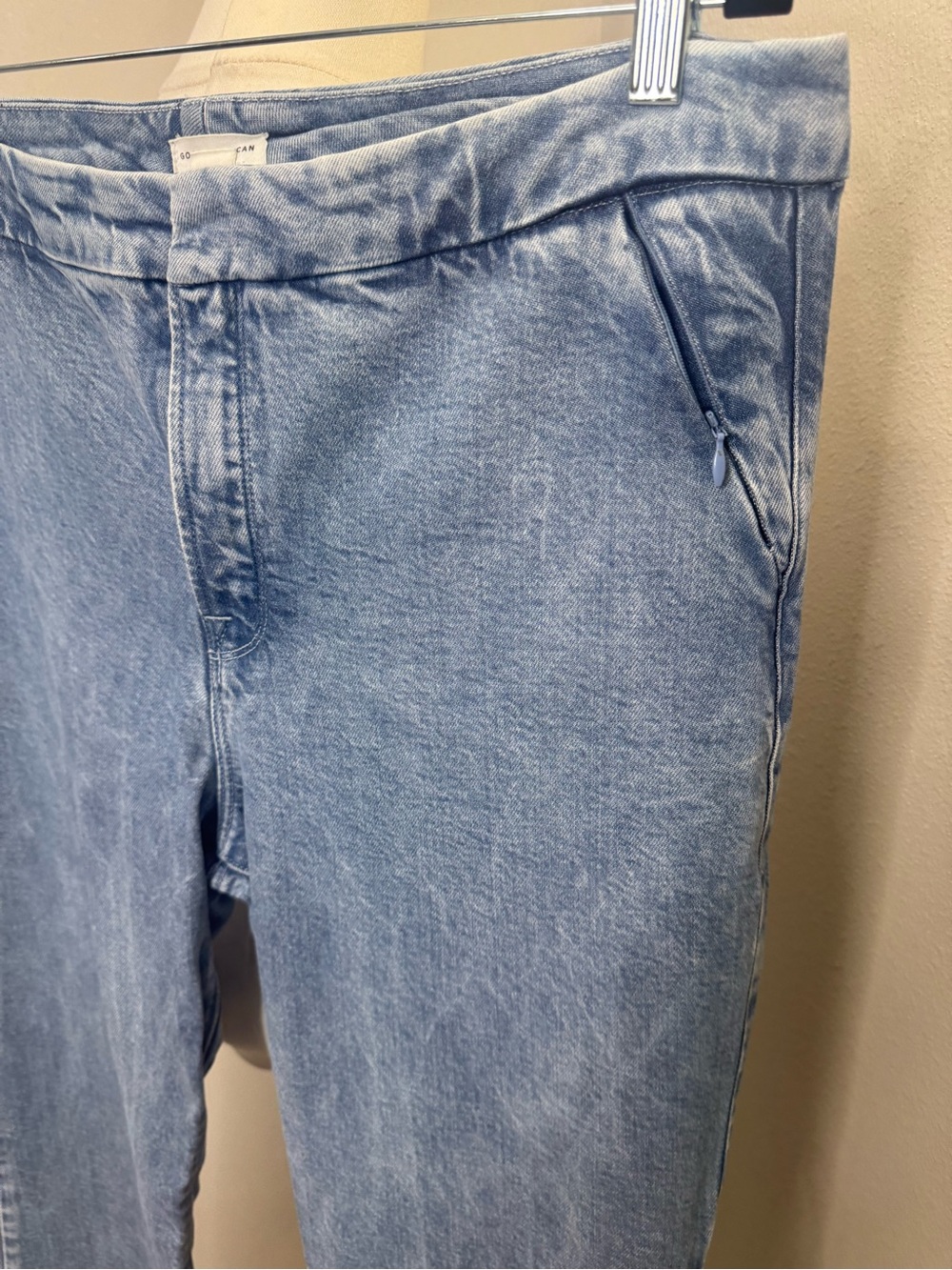 Good American Good Flare Trouser Jeans 14/32 Light Wash Wide Leg - Picture 2 of 13